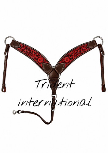 Red genuine leather western - red,