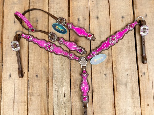 Western leather headstall - leather,